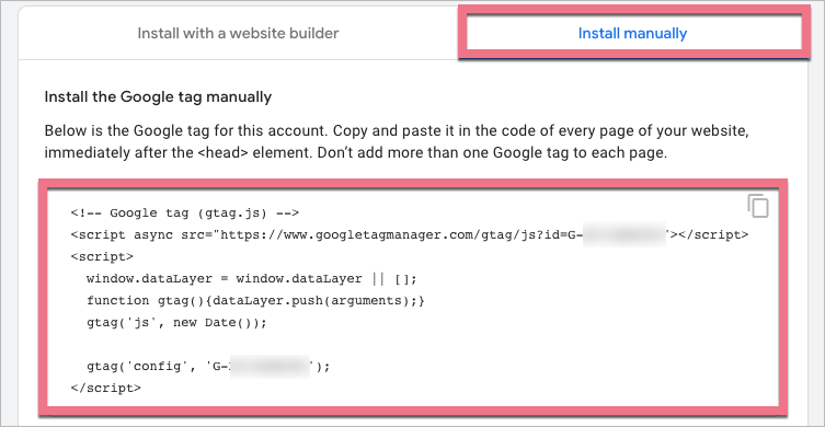 Copying Ga4 code