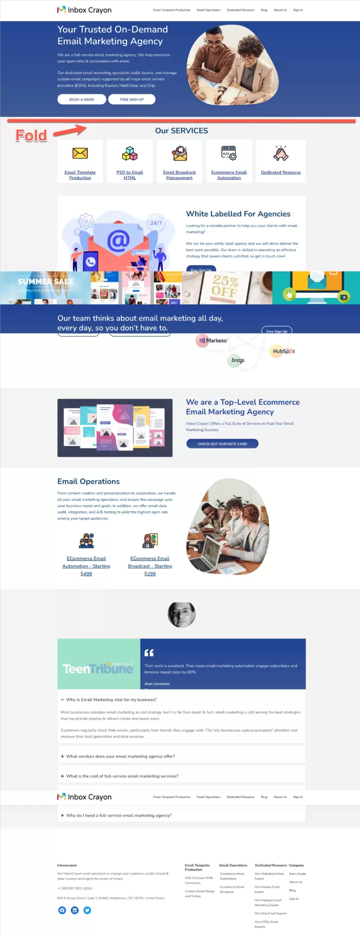 Landing page CTAs - botão de inscrição e "agendar uma demonstração" como uma segunda CTA