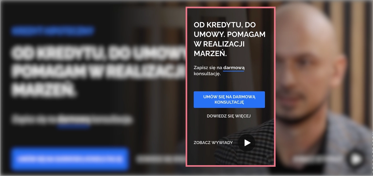 mobile landing page example