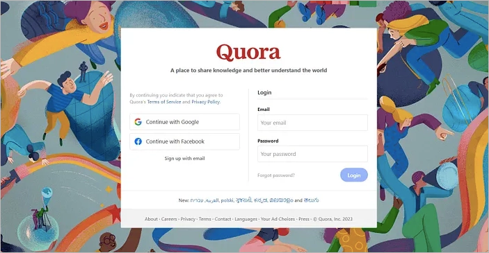 registrar-se landing page exemplo