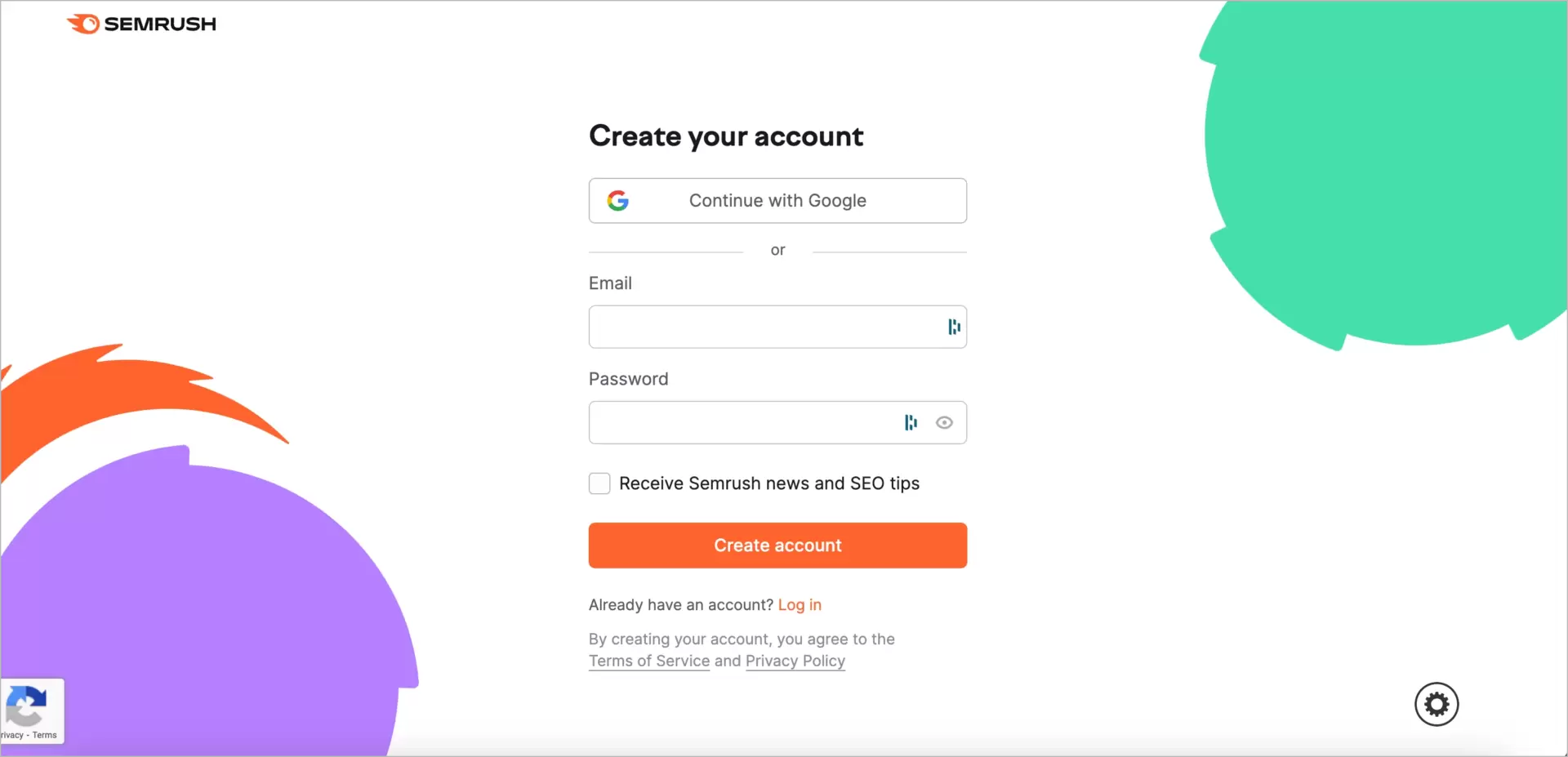 registrar-se landing page sem imagem de herói