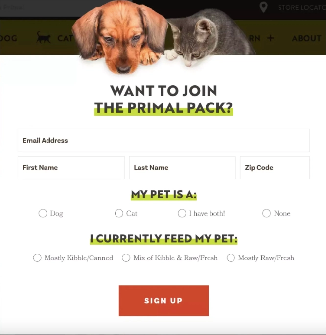 Registre-se landing page