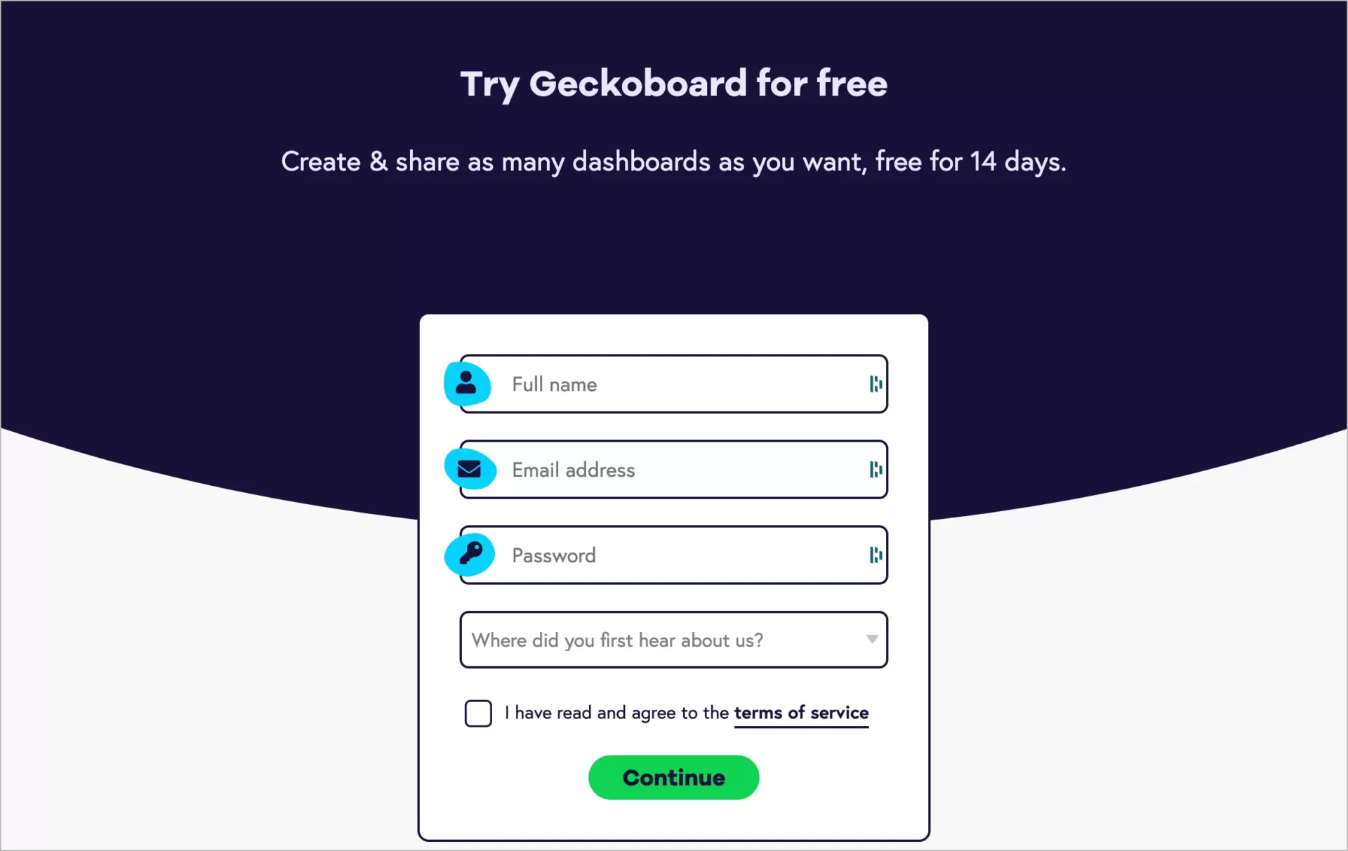 Formulário de registro landing page