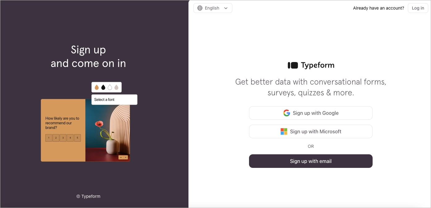 registrar-se landing page exemplo