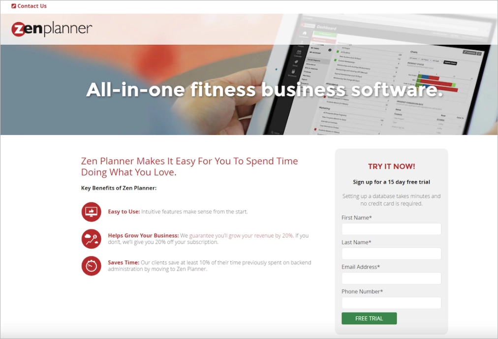 registro landing page exemplo
